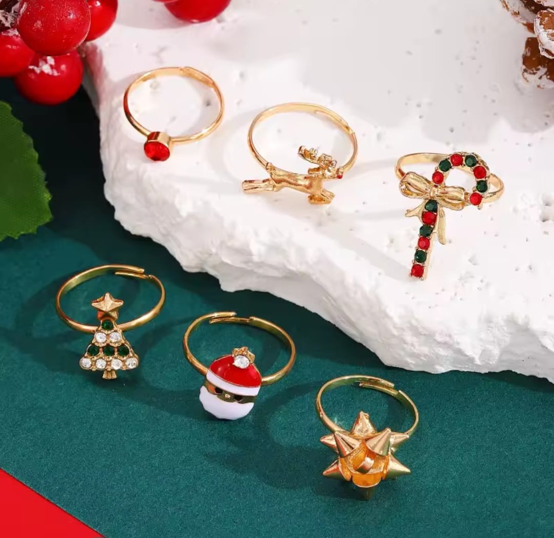 Anillos Christmas Golden Sparkle