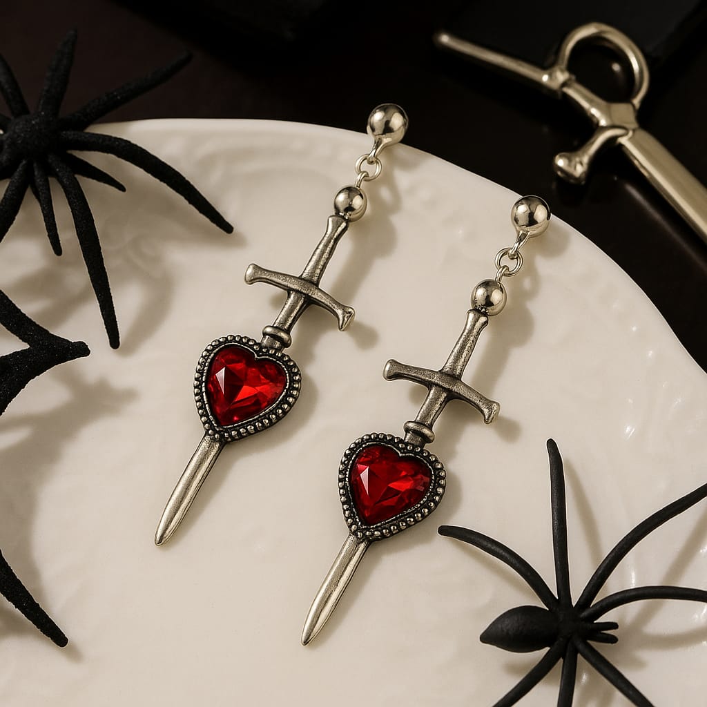 Aretes "Dark Promise Blade" Colección Broken Hearts