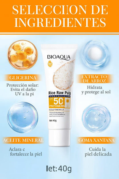 Bloqueador Rice Raw Pulp SPF 50+ BIOAQUA
