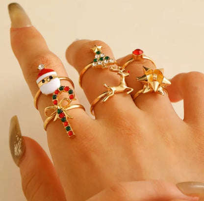 Anillos Christmas Golden Sparkle