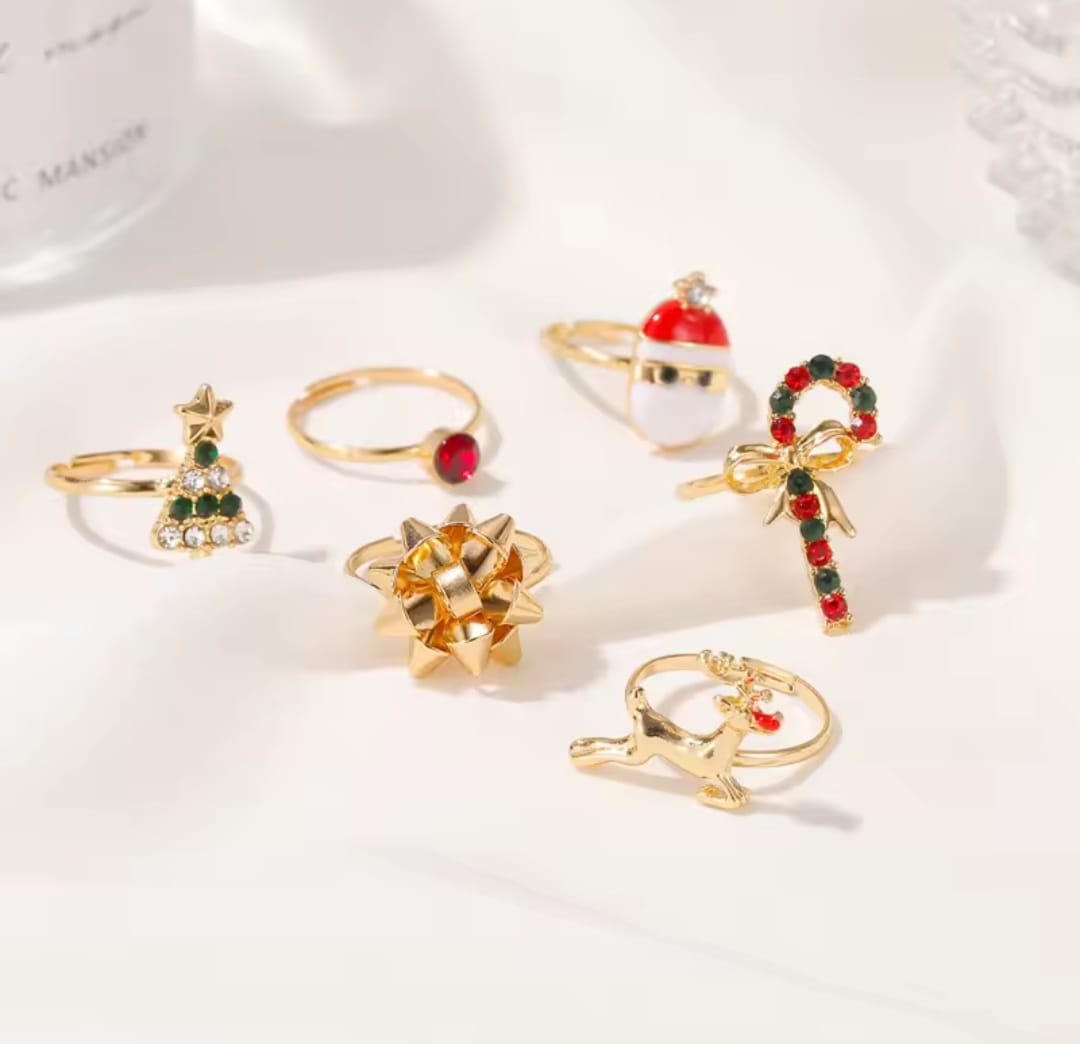 Anillos Christmas Golden Sparkle
