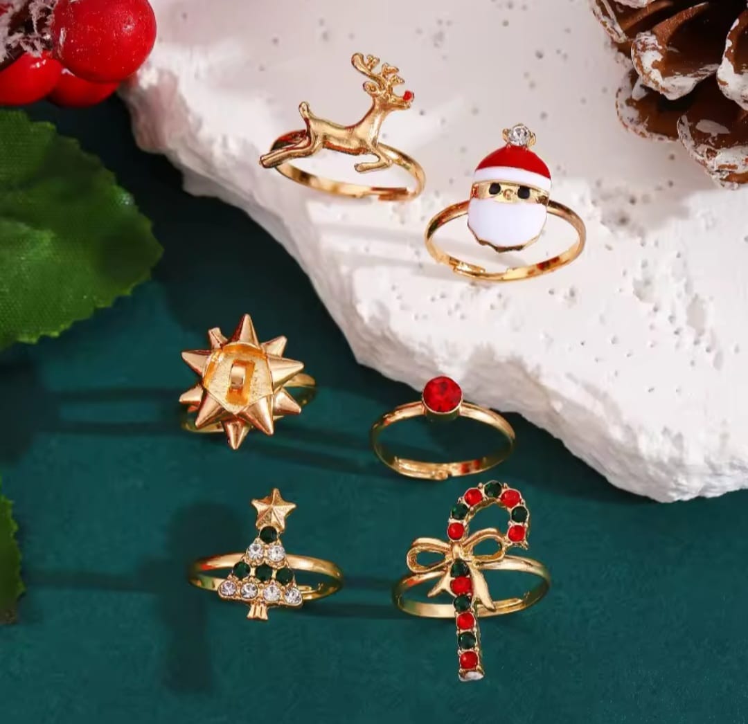 Anillos Christmas Golden Sparkle