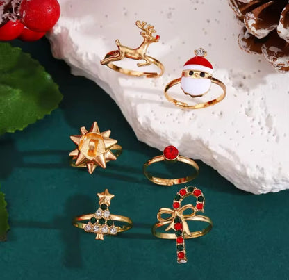 Anillos Christmas Golden Sparkle