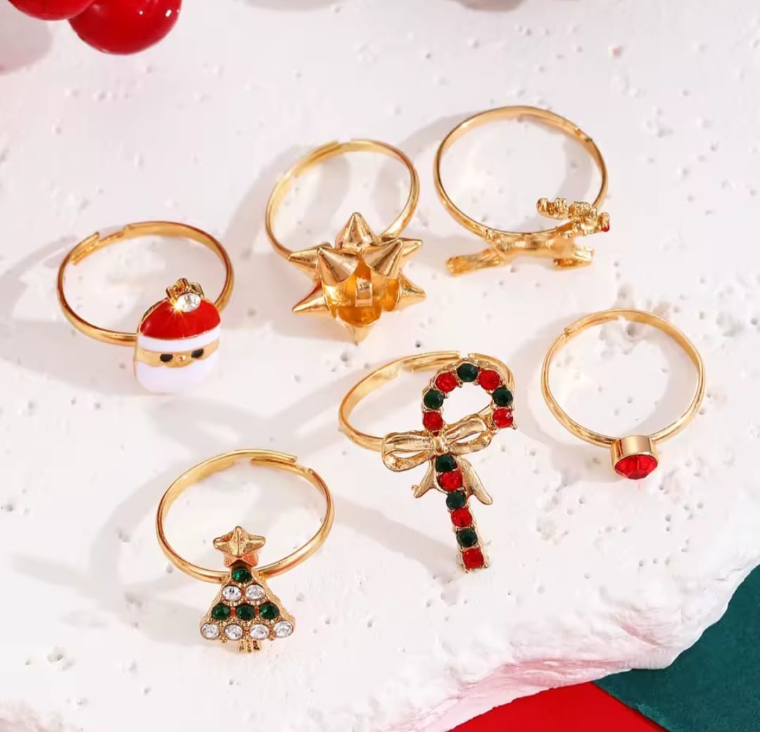 Anillos Christmas Golden Sparkle
