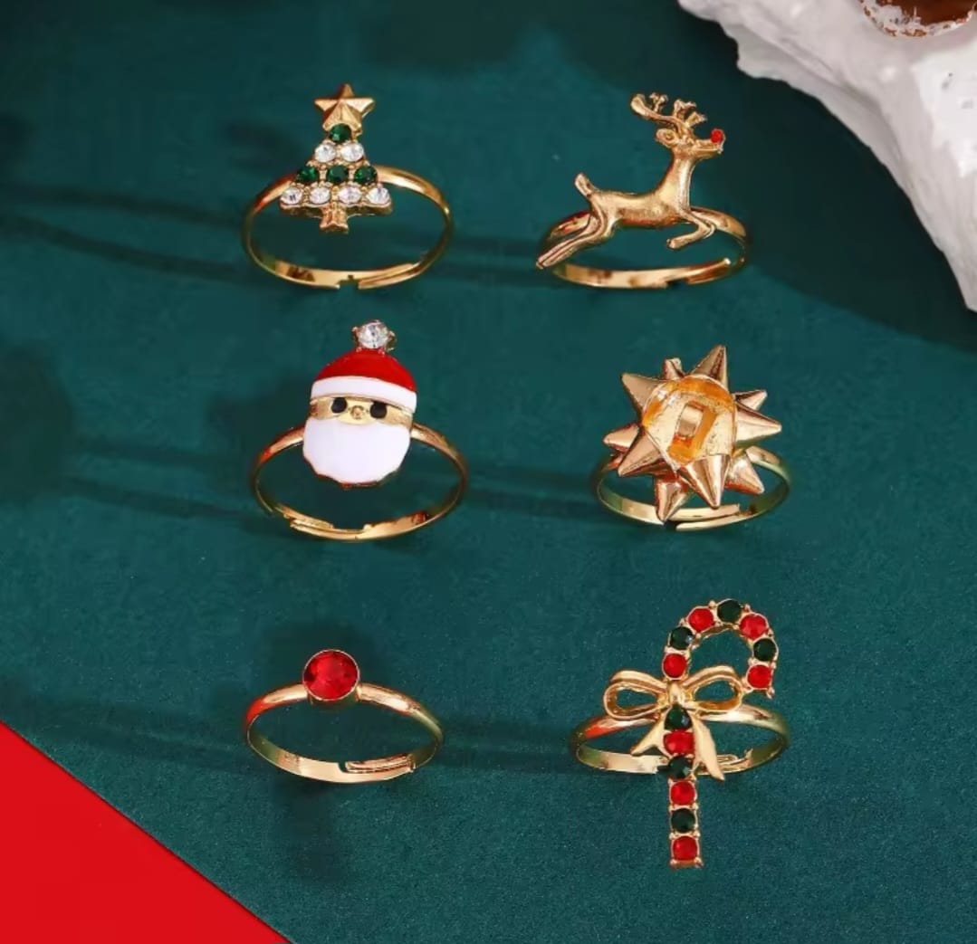 Anillos Christmas Golden Sparkle