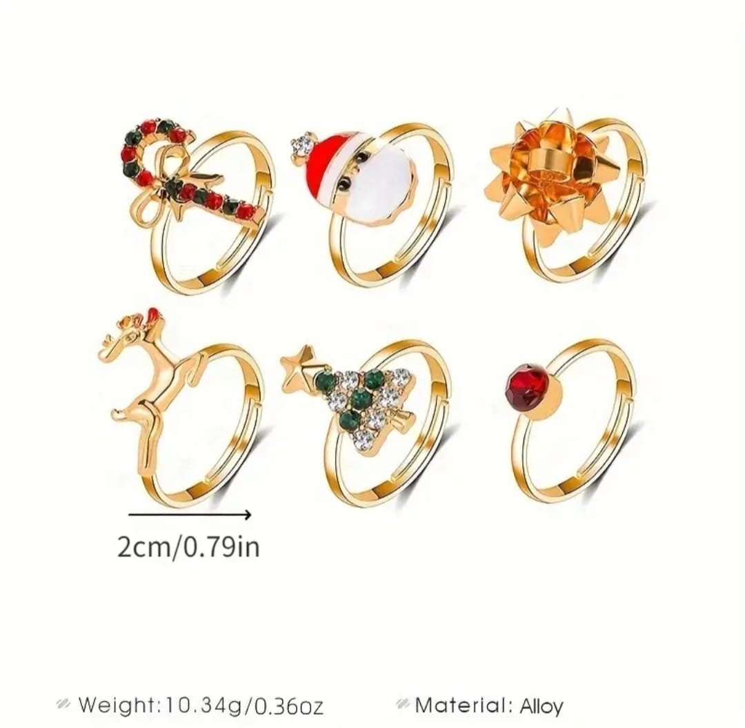 Anillos Christmas Golden Sparkle