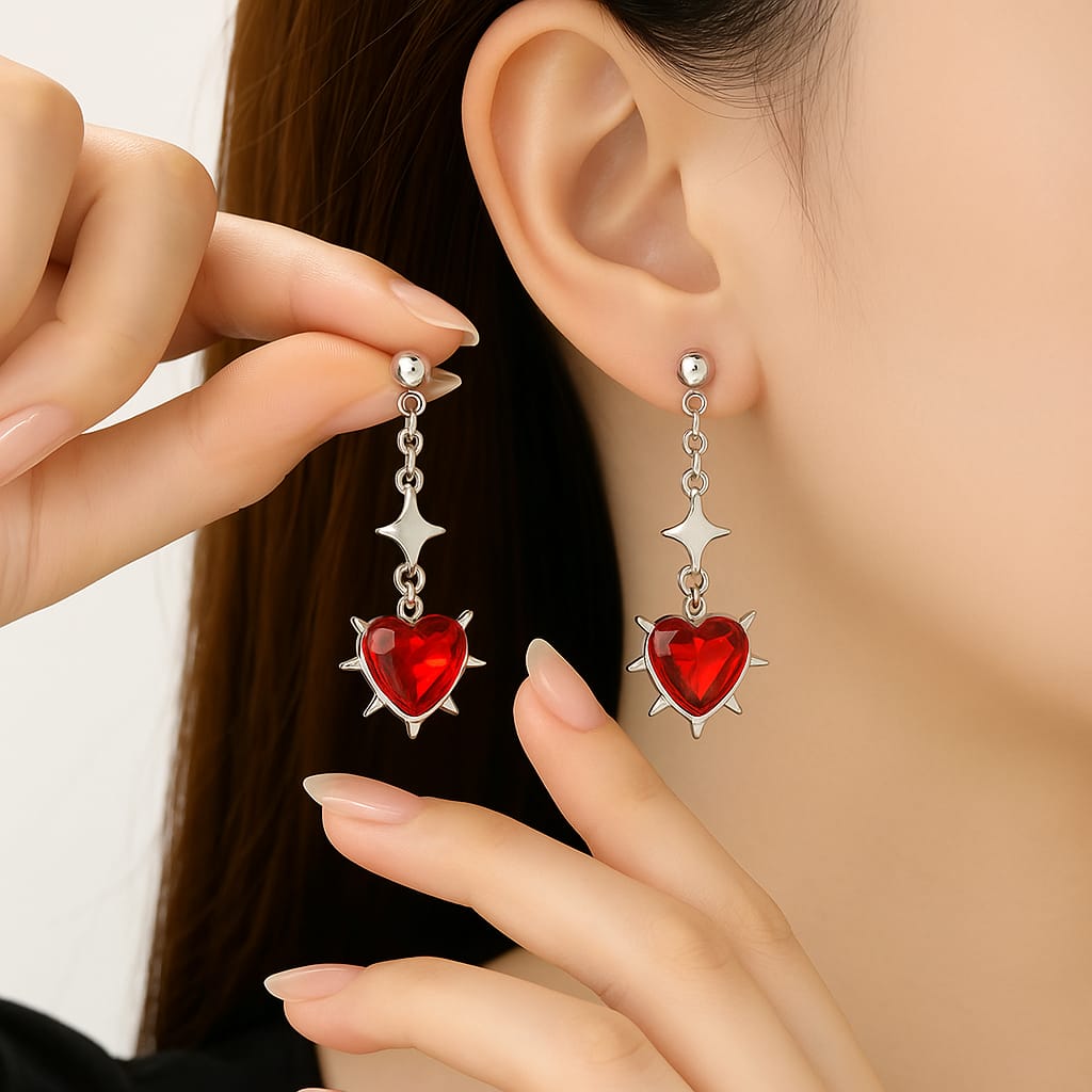 Aretes "Crimson Thorn Drops" Colección Broken Hearts