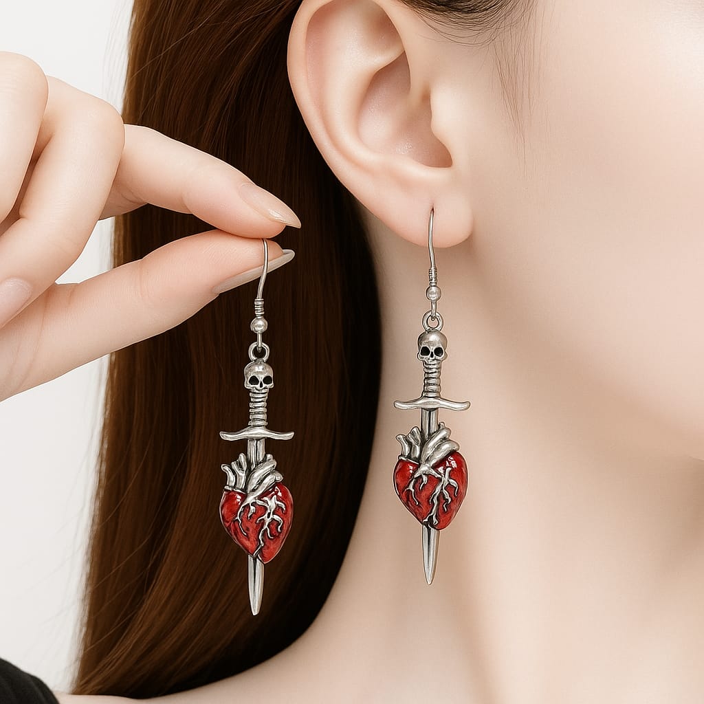 Aretes "Heartless Blade" Colección Broken Hearts