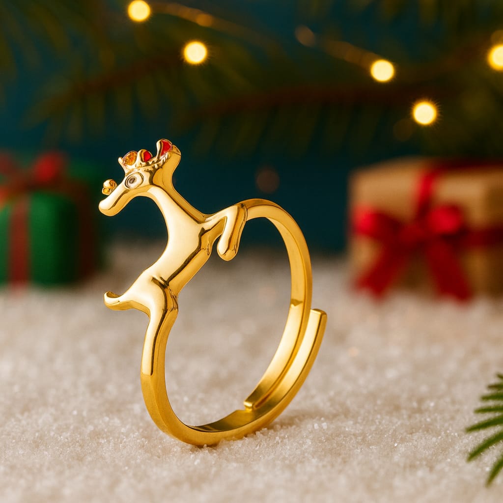 Anillos Christmas Golden Sparkle