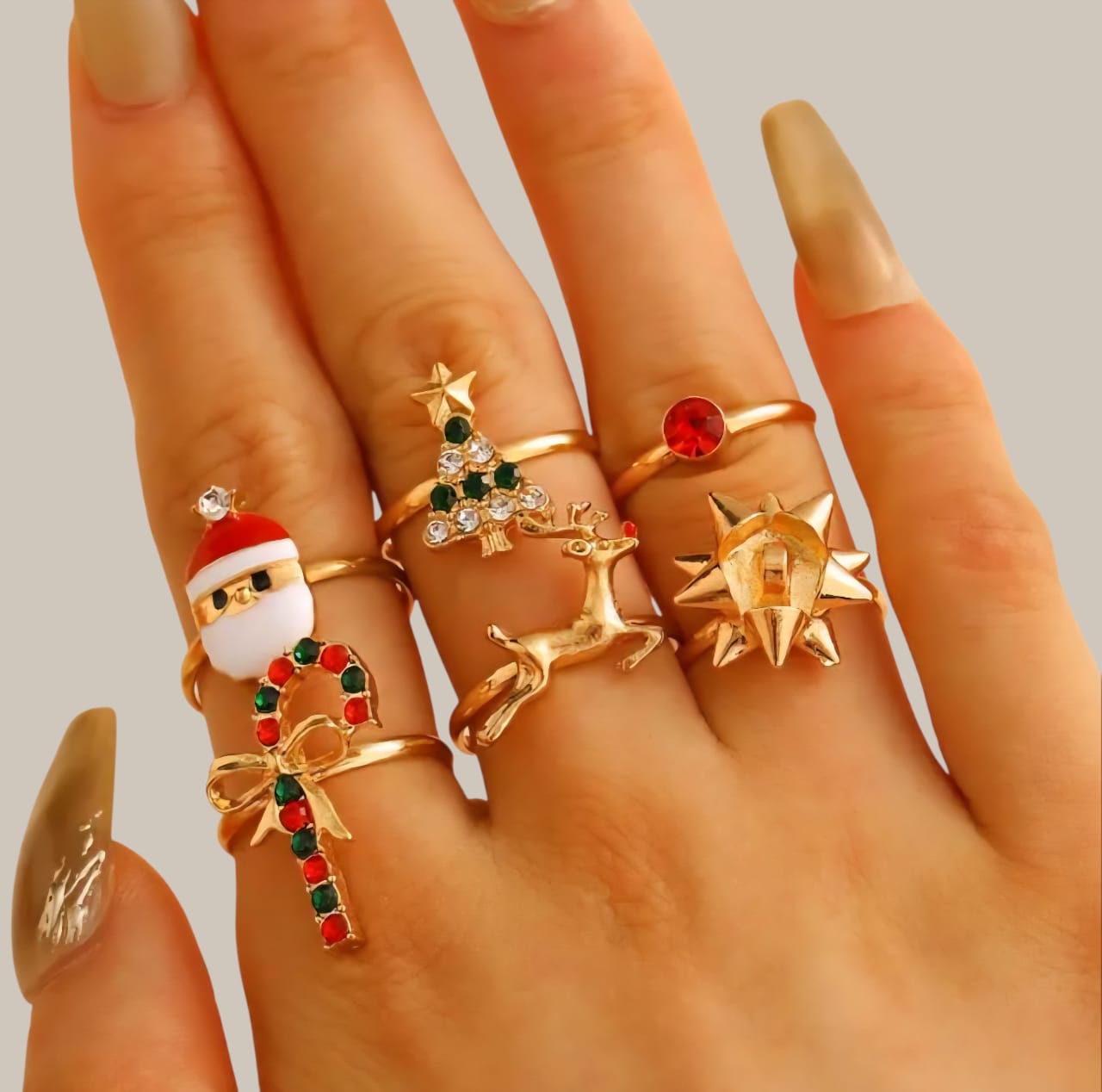Anillos Christmas Golden Sparkle