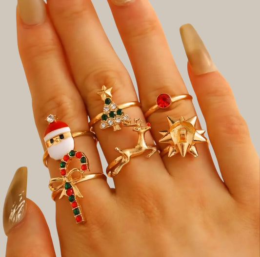 Anillos Christmas Golden Sparkle