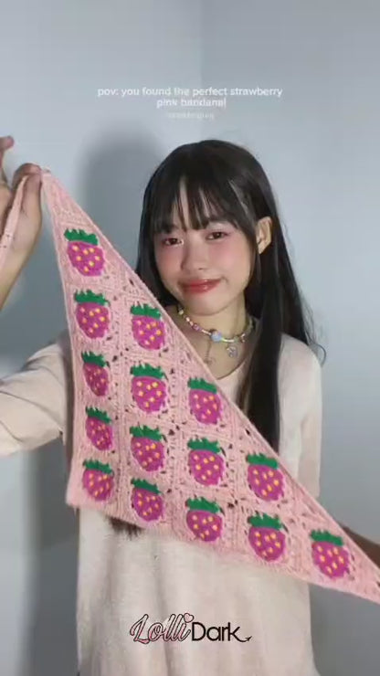 Bandana Crochet Strawberry Jennie