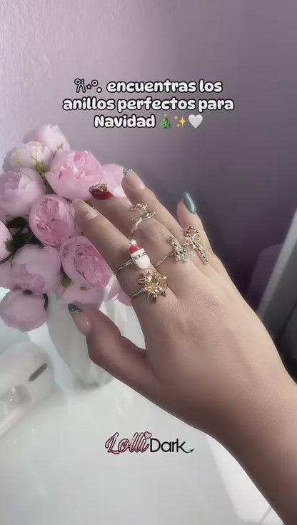 Anillos Christmas Golden Sparkle